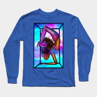 Mermaid handstand in frame Coco the Magical rainbow mermaid doing an underwater handstand. Afro hair and caramel brown skin Long Sleeve T-Shirt